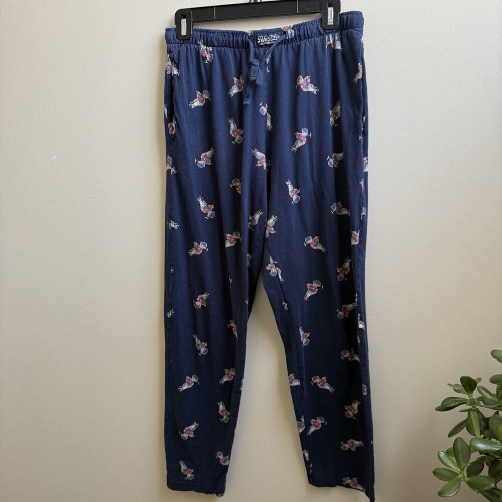 Ralph Lauren Skiing Polo Bear PJ Pants Mens  Blue Size Small